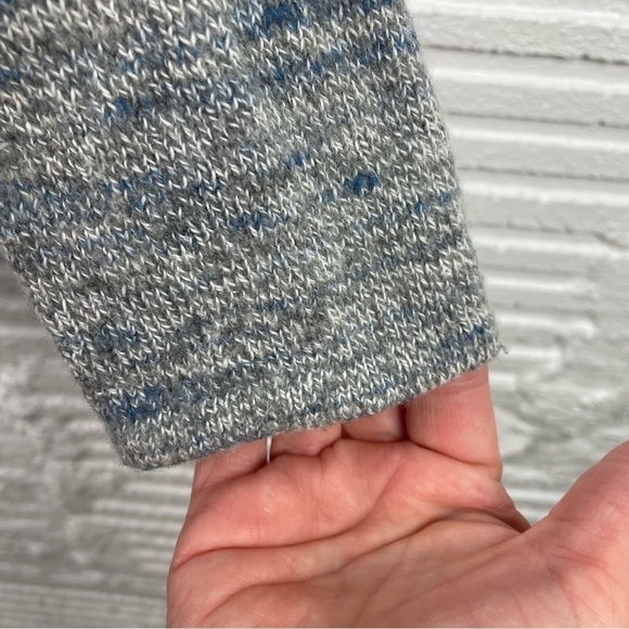 Pure Jill Wool Cashmere Blend Sweater Blue Gray Asymmetric Hem Quiet Luxury M - Picture 4 of 16